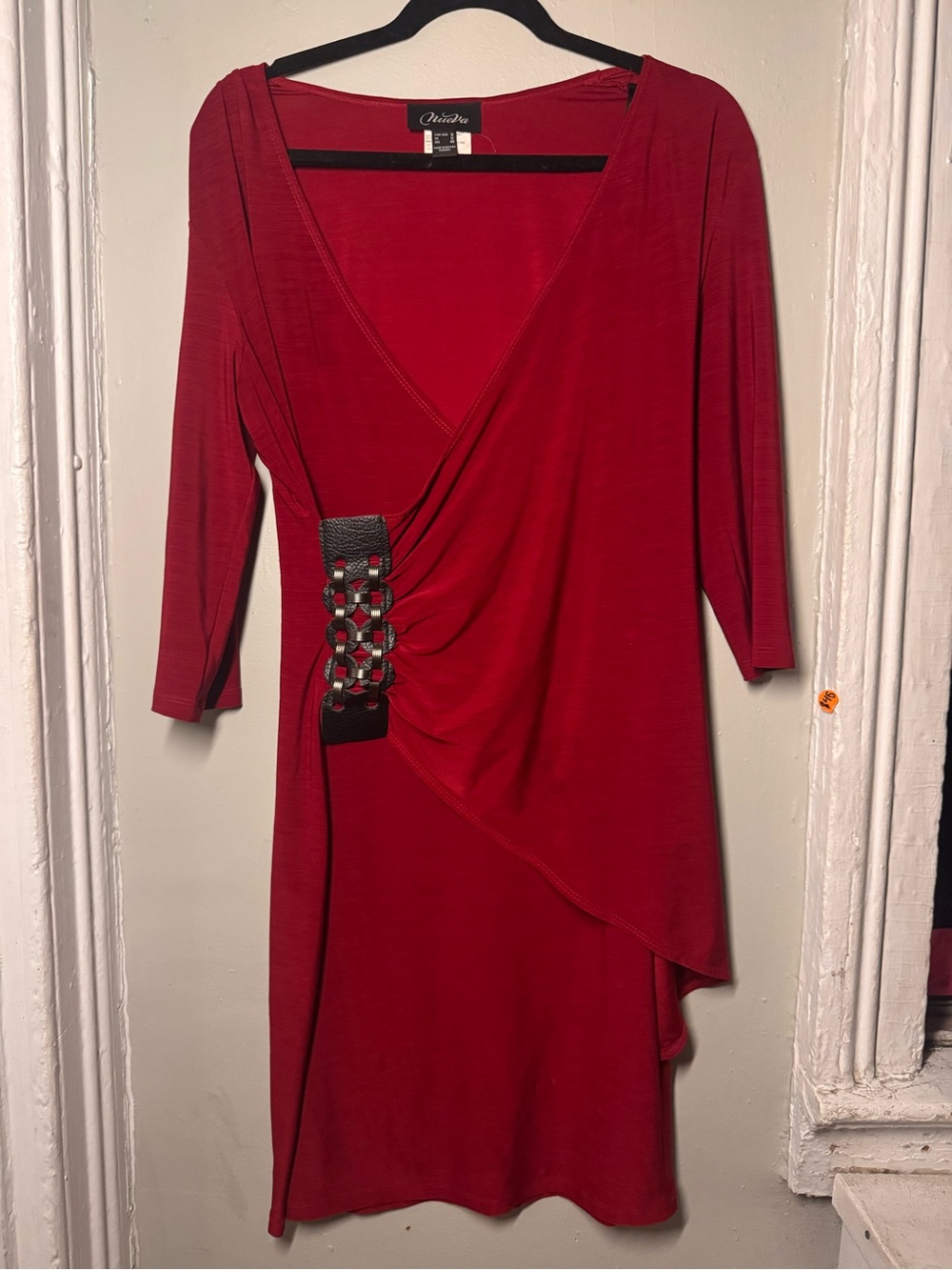 Vintage Nueva Wrap Dress Chain Buckle Detail Y2K Statement